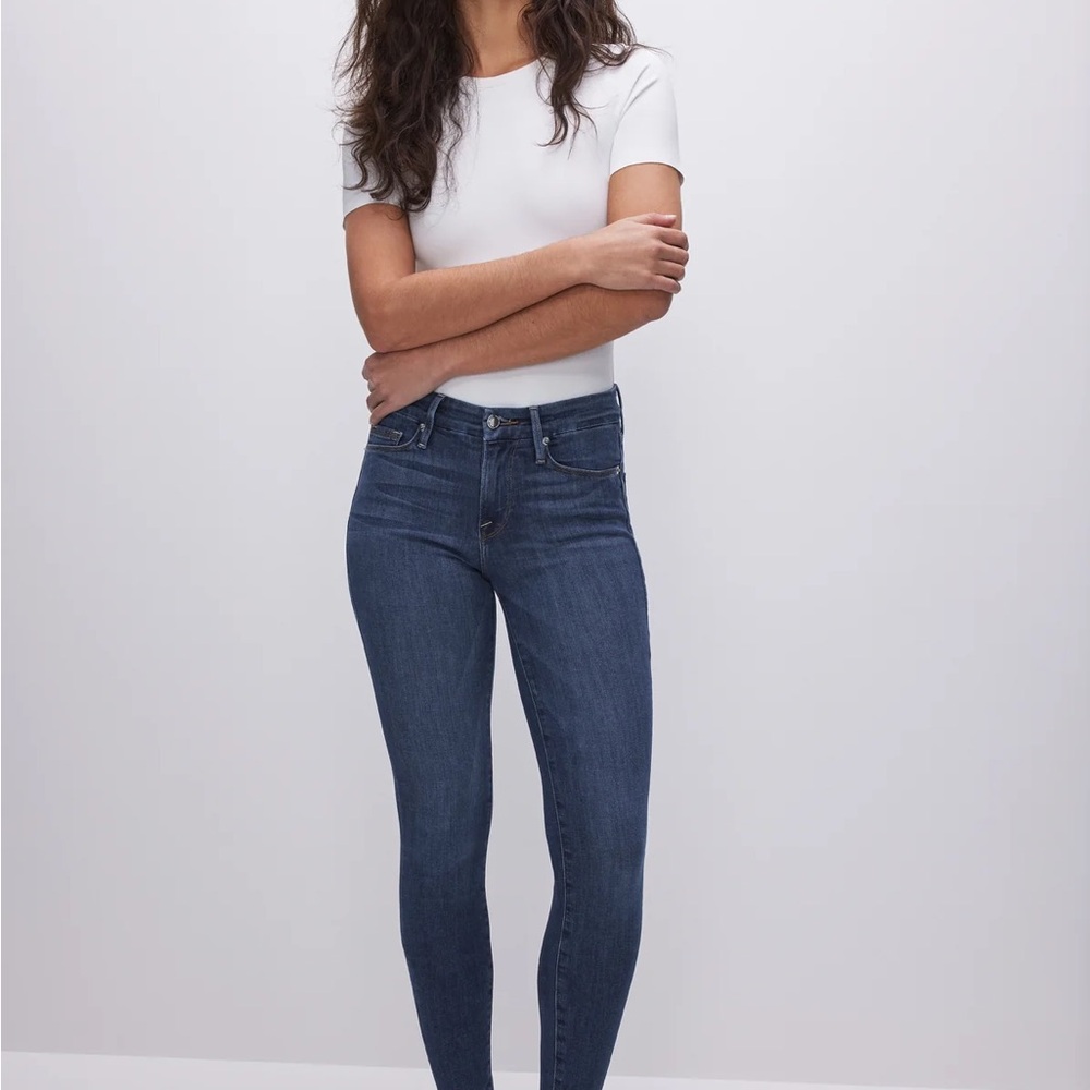 Good American Good Legs Skinny Jeans in Deep Blue, High-Rise Size 8/29